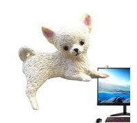 Mimoqk Car Dashboard Decor, Cute Dog Figurine, Auto Interior Ornament, Resin Display, Mini Size Design × 1, Stable Base Mount, Decorative Accessory for Automotive Trailer RV Sedan Pickup Tractor