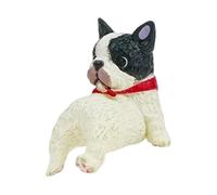Mimoqk Car Dashboard Decor, Cute Dog Figurine, Auto Interior Ornament, Resin Display, Mini Size Design × 1, Stable Base Mount, Decorative Accessory for Automotive Trailer RV Sedan Pickup Tractor
