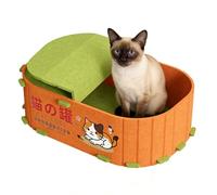 Mimoqk Cat Bed, Felt Nest Bed, Kitten Rest House with Design, Indoor Pet Furniture for Living Room Seasonal Home Playing Scratching Sleeping, Pet Sleep Spot, Soft Cat Nest for Comfort