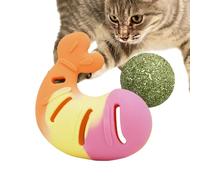 Mimoqk Cat Chew Toy, Shrimp-Shaped Catnip Toy, Kitten Stress Relief Game, Soft Rubber Material, Teeth Cleaning Interactive Toys, Small Bite-Sized Design, para interiores al aire libre