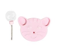 Mimoqk Cat Food Puzzle Toy, 21x16x22cm, Treat Dispenser Ball, Slow Feeder for Cats and Small Dogs, Interactive Spring Ball, Develops Natural Foraging Skills, Light Pink/Blue