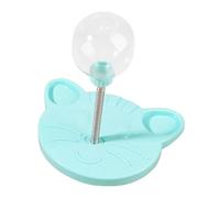 Mimoqk Cat Food Puzzle Toy, 21x16x22cm, Treat Dispenser Ball, Slow Feeder for Cats and Small Dogs, Interactive Spring Ball, Develops Natural Foraging Skills, Light Pink/Blue