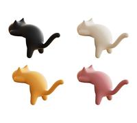 Mimoqk Cat Key Holder, mesa Hook Cat Design with removable Clamp, 4 piezas Clip Organizer Set for Kitchen Cables, Bathroom Accessories, Purse, Backpack, Closet, Cord