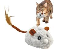 Mimoqk Cat Toy Mice, Electronic Squeaky Mice Toy, USB Charging Pet Supplies, Rotatable Wheel Feature, Mechanized Screeching Animal Miniature, Fun for Indoor & Outdoor Play