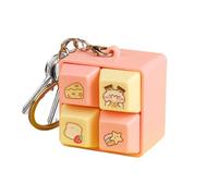 Mimoqk Clicker Fidget Toy, Four-Square Keychain, Cat Button Toy, Backpack Keychain Fun for Kids Girls Boys, Desk Travel Accessories, Luggage Wallet Handbag for School Travel Use