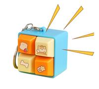 Mimoqk Clicker Fidget Toy, Four-Square Keychain, Cat Button Toy, Backpack Keychain Fun for Kids Girls Boys, Desk Travel Accessories, Luggage Wallet Handbag for School Travel Use