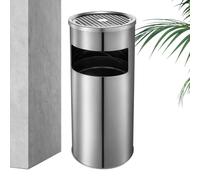 Mimoqk Cubo de Basura 30 Litros Gran Capacidad Acero Inoxidable | Contenedor De Residuos Comercial Con Tapa Para Interior Baño Inodoro Patio Jardín Patio Trasero Porche Comercial Hotel