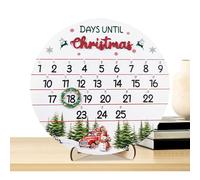 Mimoqk Cuenta Atrás Para Navidad,Adornos Navideños De Cuenta Atrás De Veinticinco Días - Decoración De Madera Para Puerta Pared Estante Escritorio Exposición Mesa