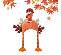 Mimoqk Disfraz de sombrero de pavo, disfraz de sombrero de pollo, sombrero de pavo de felpa, sombrero de pavo de patas largas, sombrero de decoración de Acción de Gracias, sombrero de pavo de dibujos