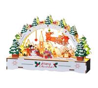 Mimoqk DIY Village de Navidad de Madera,Decoración De Oficina con Luz LED | Pueblo De Decoración,para Coleccionistas Biblioteca Estante Alféizar De Ventana Abrigo De Chimenea Dormitorio