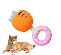 Mimoqk Dog Squeak Toys, Plush Chew Toy, Pet Sound Toy, Cheese Shaped Calming Squeaker Design, Teething Chew Enrichment Training Toys, Stress Relief Interactive Play for Dogs Home Indoor Outdoor