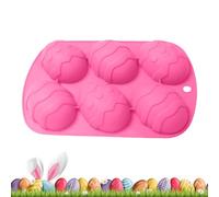 Mimoqk Easter Egg Silicone Mold, 6-Cavity Non-Stick Mold, 3D Chocolate Mould with Flexible Design, Baking Molds use with Epoxy Resin, DIY Candy Cake Jelly, Easter Egg Molds for Gummy Baking