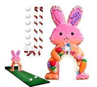 Mimoqk Easter Golf Set, Portable Entertainment Activity, Mini Golf Course with Club & Balls, Indoor Golf Game for Family Gathering, Golf Toy, Fun Sports Home Living Room Bedroom