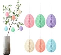 Mimoqk Easter Ornaments, Spring Egg Charms, Spherical Holiday Decorations, Festive Home Decor for Doors, Seasonal Party Supplies, 6 piezas Easter Egg Set for Classroom Office