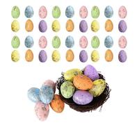 Mimoqk Easter Speckled Eggs, 100 huevos decorativos artificiales para manualidades, fotos props, vacaciones ornamentos, fiestas suministros, perfecto para las familias y decoración del hogar