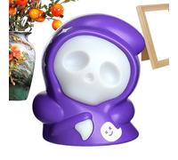 Mimoqk - Farol fantasma, recargable, juguete para decoración de lámpara de coche portátil con ruedas de fricción para mesita de noche, cuarto de baño, pasillo, Navidad, pared, oficina, dormitorio