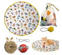 Mimoqk Fast Rolling Ball in Play Mat, Interactive Cat Toys with Chirping & Motion Activated Features, Automatic Pet Toy for Indoor Cats, Kittens & Dogs, Engaging Fun for Pets