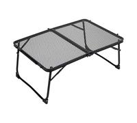 Mimoqk Folding Camping Table, Beach Picnic Desk, Mesh Storage Shelf, Lightweight Foldable Legs, Portable Metal Table for Fishing, Patio, Travel, Lawn, BBQ, Backyard, 23.62x15.75 Inches