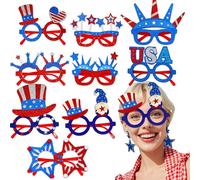 Mimoqk Gafas de sol patrióticas, estilo retro vintage, accesorio de disfraz , protección UV400, gafas de fiesta, ideales para desfiles del día de la independencia, barbacoas, salidas a la