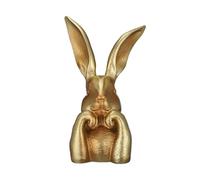 Mimoqk Gold Easter Bunny, Rabbit - Figura decorativa (5,59 x 5,2 x 13,58 pulgadas), diseño de conejito con acabado en la mesa de repostería, diseño de conejo