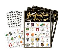Mimoqk Graduation Bingo Cards, 24-Player Party Game, Grad Game with College Theme, Party Favors with Easy Play, Graduation Event Accessory, Cards for Family Friends Indoor Outdoor