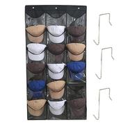 Mimoqk Hat Organizer Pockets, Baseball Hat Organizer, Over the Door Hat Rack, Hat Display Rack, Hat Storage Wall Rack, Women Hat Organizer, Hat Collection Display Rack with Pockets for Bedroom