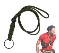 Mimoqk Heavy Duty Lanyard Strap, Braided Keychain Lanyard, Whistle Lanyard Strap, Durable Car Key Holder, Heavy Duty Braided Strap, Adjustable Key Holder Lanyard, Lanyard Necklace for Keys, Army