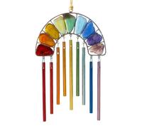 Mimoqk Indoor Wind Chimes, Acrylic Hanging Decor, Rainbow Light Pendant, Decorative Room Accent Design, Lightweight Craft Build, 7.87in, for Indoor Home Bedroom House Garden Patio