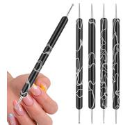 Mimoqk Juego De Bolígrafos Para Puntos De Uñas - Manicura Multifuncional De 5 Piezas,Pinceles Decorativos para Uñas,Para Salón Casa Estudio Aficionadas Mujeres Madres Y Expertas