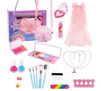 Mimoqk Juegos De Maquillaje Infantil | Juguetes Lavables Realistas Y Portátiles - Kit De Maquillaje para Ninas Pequenas - para Cumpleaños Navidad Fiestas Nocturnas Eventos Escolares y Obras de Teatro