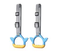 Mimoqk Kids Gymnastic Rings, Adjustable Strap Trainer, Pull Up Ejercise Set, Heavy Duty 550lb Capacity Non Slip Grip Handles Obstacle Course Playground Backyard Indoor Outdoor Fitness Training Use
