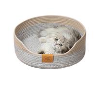Mimoqk Kitten Beds for Indoor Kittens, Warm Cotton Rope Cat Scratcher Bed, Washable Dog Calming Bed, Cozy Cat Sleeping Bed for Indoor Cats & Small Dogs, Soft Pet Bed for Comfort
