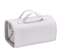 Mimoqk Leather Makeup Bag, Makeup Bags, Travel Toiletry Bag, Cosmetic Organizer, Toiletry Pouch, Waterproof Makeup Bag, Large Capacity Waterproof Makeup Organizer for Brushes and Cosmetics