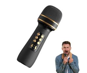 Mimoqk Microphone for Singing, Portable Cordless Mic Speaker, All-in-1 Wireless with LED Lights, Perfect for Parties, Family Gatherings & Entertainment