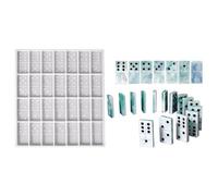 Mimoqk Moldes Domino para fundición de resina,Moldes de resina Domino | Molde Domino profesional de silicona 28 cavidades - Molde profesional para dominó de silicona con puntos para manualidades de