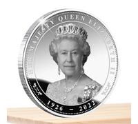 Mimoqk Moneda Conmemorativa de la Reina Isabel II | Monedas de Plata coleccionables conmemorativas | Resistente al óxido Su Majestad Reina Moneda sin Circular Colección Multifuncional Recuerdo para