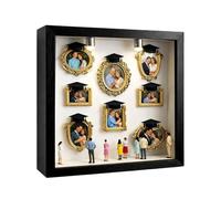 Mimoqk Museum Silhouette Box, Memory Frame, Gold Tiny Frame Set with Shadow Box, Mini Art Display for Graduation Birthday Party, Decorative Picture Frames, Keepsake Mini Frames for Home
