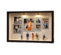 Mimoqk Museum Tiny Frames, Display Wooden Silhouette, Picture Case with Stand, Mini Figures with Gallery, Photo Frame, 8.94x12.36x1.46 Inches Artistic Collection for Home Party Day Her Him Couple