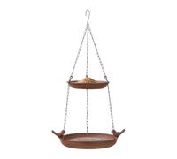 Mimoqk Outdoor Bird Bath, Alimentador de doble capa, Hummingbird Feeder Bowl with Zone, Alimentadores Dish for Lawn Porch, Bird Feeding Accessories, Outdoor Birds Bath for Garden Balcony Patio