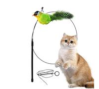 Mimoqk Pájaros para gatos de interior, juguete para pájaros para gatos,Juguetes de chispa de gato en forma de pájaro | Reemplazo interactivo de gato con cuerda elástica para mascotas