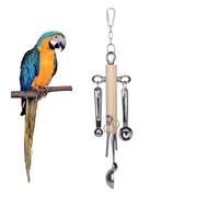 Mimoqk Parrot Toys, Cockatiel Pull Spoon Toys, Interactive Chew Toys for African Grey, Conure Caique, Hangable Cockatiel Educational Puzzle Toys, Stimulating Activity Toy for Parrots