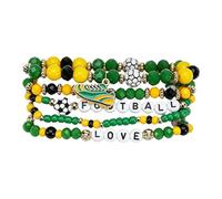 Mimoqk Pitch Charm Bands, Kick Bead Wristwear, Goal Spirit Jewelry, Elastic Sports Accessory Match Day Fan Gear Use for Dads Moms Coaches Fans Game Day Matches Team Building Activities, Se référer au