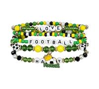 Mimoqk Pitch Charm Bands, Kick Bead Wristwear, Goal Spirit Jewelry, Elastic Sports Accessory Match Day Fan Gear Use for Dads Moms Coaches Fans Game Day Matches Team Building Activities