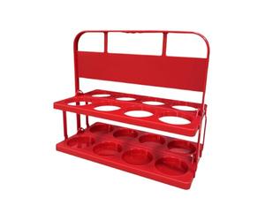 Mimoqk Plegable Serving and Storage Crates, Beer Carrier with Cup Holder, Portable Beer Cooler, Foldable Beer Crate, Portable Beer Basket with Cup Holder and Storage for Outdoor Events, rojo,