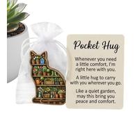 Mimoqk Pocket Card, Inspirational Greeting Artistic, Cat Decor Pocket Card with Gift Message, Motivational Keepsake Paper Cards with Design, Stationery Gift, for Use Commuting Travel School