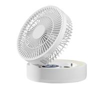 Mimoqk Portable Desk Fan, Usb Recargable Cooler, Plegable Quiet Ventilador, Led Mirror Timer Design, Dormitory Bedside Workshop Car School Personal Cooling Travel Makeup Use 6,89 x 6,89 x 3,54