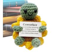 Mimoqk Positive Crochet Turtle, Supportive Plush Animal, Soft Motivational Toy, Lightweight Huggable Texture, Great Reward for Boys, Friends, Birthday, Graduación, Enfermeras, Teachers