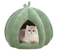 Mimoqk Pumpkin Cat House Bed | Cozy Thickened Hideaway For Cats and Small Dogs Halloween Pet Cave For Indoor Comfort Cat House Bed | Adorable Pumpkin Design Thickened Cat Cave - Ideal Indoor Hideaw