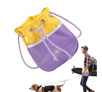Mimoqk Shoulder Dog Treat Pouch, Large Capacity Training Bag with Strap, Puppy Treat Bag with Contrast Color Poop Bag Dispenser, Ideal for Walking, Jogging, Convenient and Practical Dog Accessory