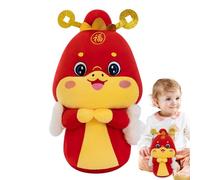 Mimoqk Snake Stuffed Animals, Lucky Plush Snake, Super Soft Red Snake, 2025 Year of The Snake Plush, Soft Plush Snake Toy 25cm/9.84 Inches High For Spring Festival Home Decoration